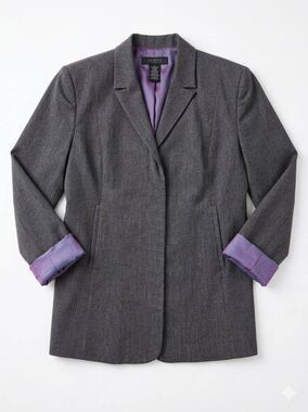 🐞The Limited Stretch Gray w/Iridescent Purple Lining Career Blazer Jacket Mediu
